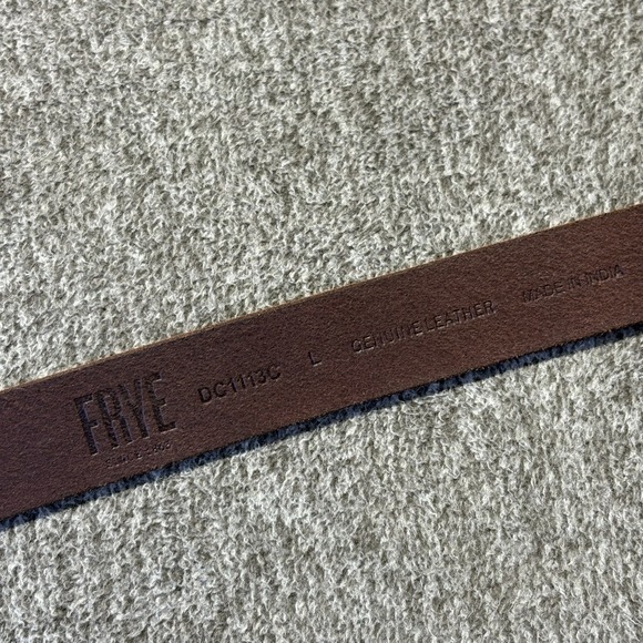 Frye Women's 1"W Leather Belt Large 44" Brown Cognac Brass Buckle - Picture 12 of 15